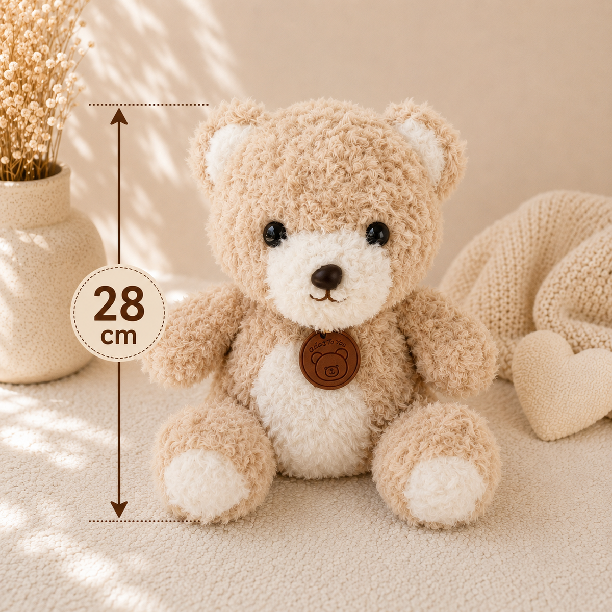 Minbricks Özel 28 CM Peluş Ayıcıklı Güllü Çekmeceli Hediye Kutusu