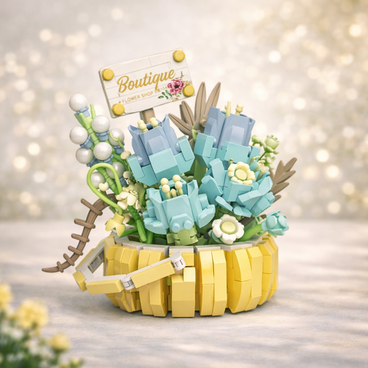 💙 Mavi Lale Tasarımlı Blok Çiçek Seti