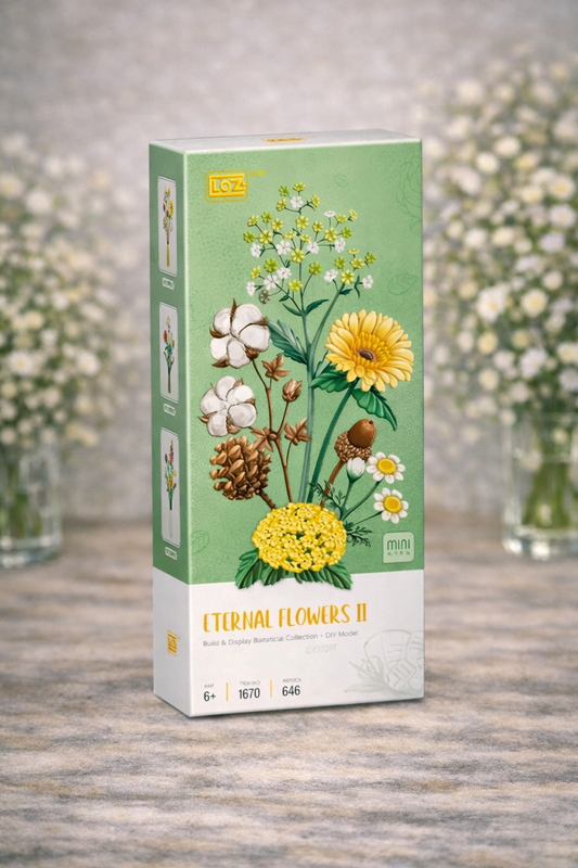 Pamuk, Papatya & Gerbera Karışık Çiçek Blok Seti